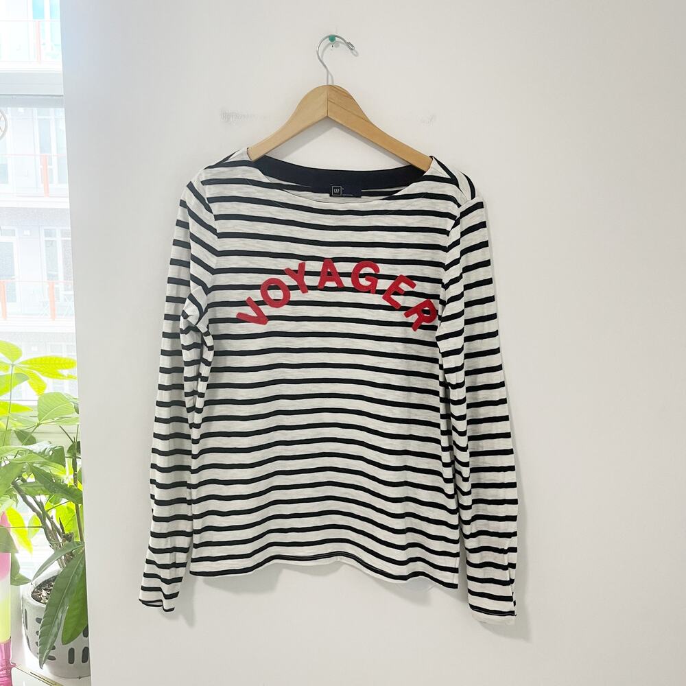 Gap Voyager Striped Graphic Long Sleeve Top Size Large